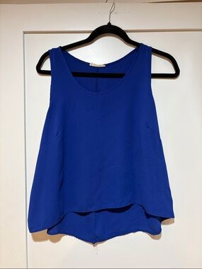 Lush Royal Blue Sleeveless Layered Tank Top